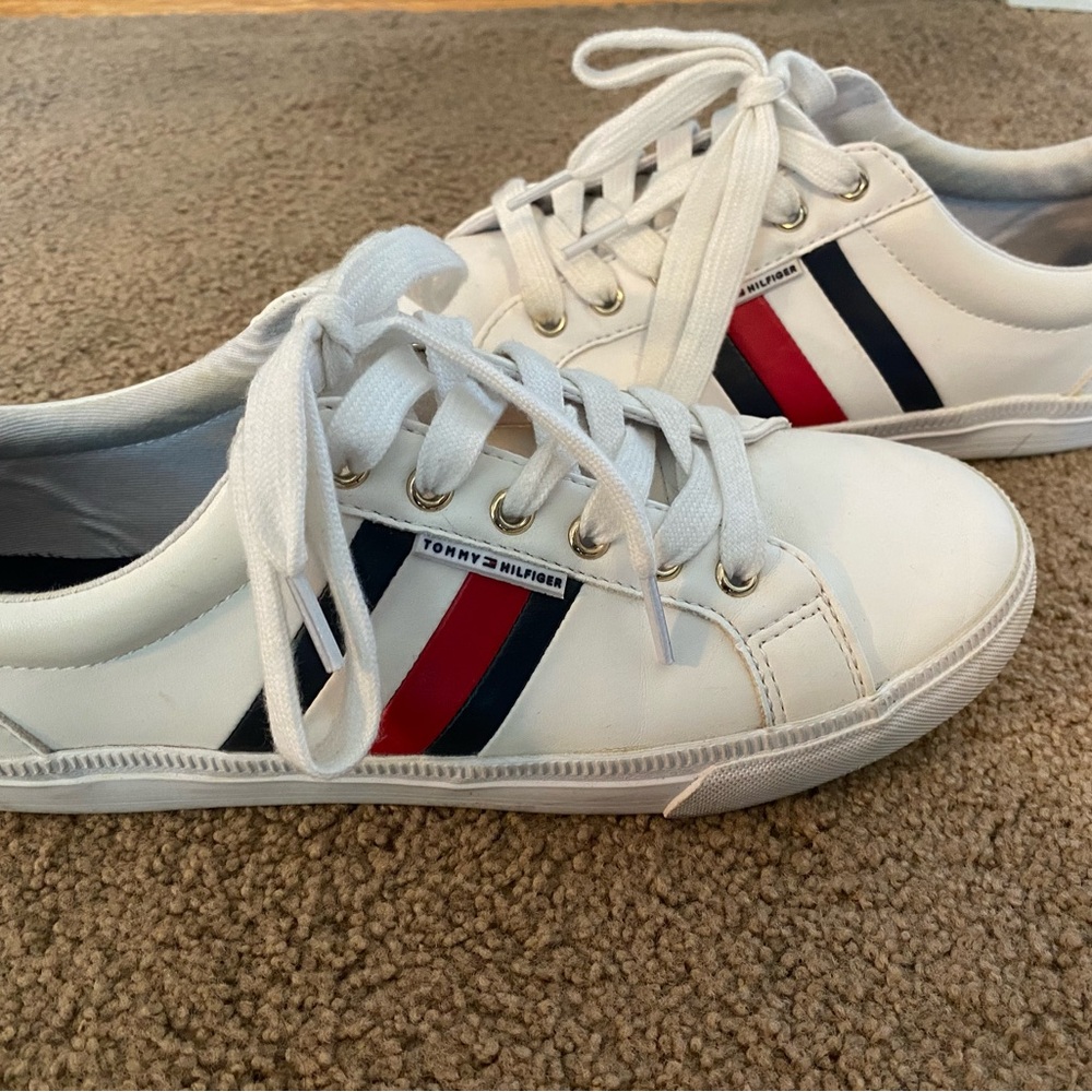 Tommy Hilfiger White Leather Streetwear Shoes